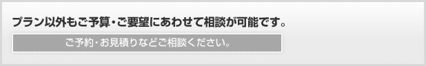 プラン以外もご予算・ご要望にあわせて相談が可能です。